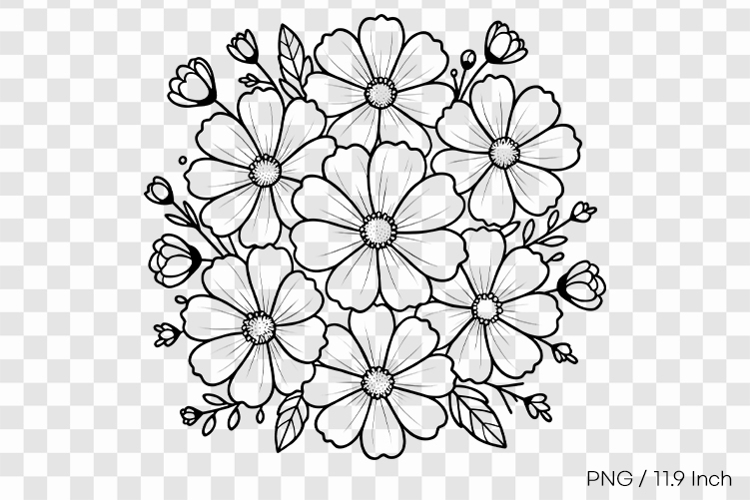 Flower Drawing Png Image 6