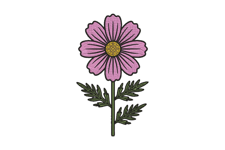 Cosmos Flowers Embroidery Design
