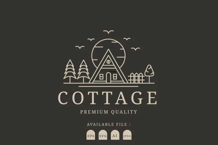Vintage Cottage Badge Logo