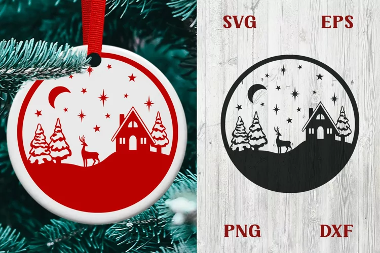 Christmas Village | Round SVG Scene