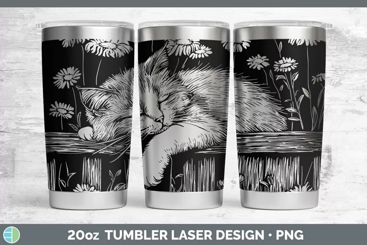 Cottage Angora Cat Laser 20oz Tumbler Sublimation Tumbler De