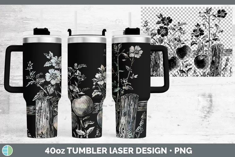Cottage Apple Laser 40oz Tumbler Sublimation Tumbler Designs