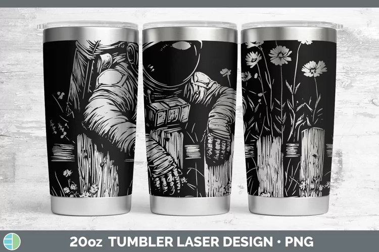 Cottage Astronaut Laser 20oz Tumbler Sublimation Tumbler Des