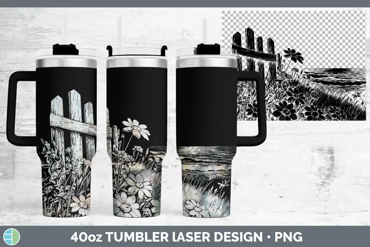 Cottage Beach Laser 40oz Tumbler Sublimation Tumbler Designs
