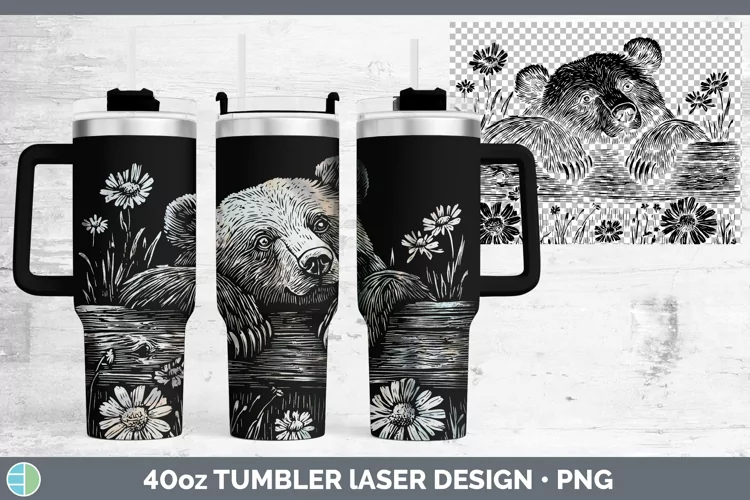 Cottage Bear Laser 40oz Tumbler Sublimation Tumbler Designs