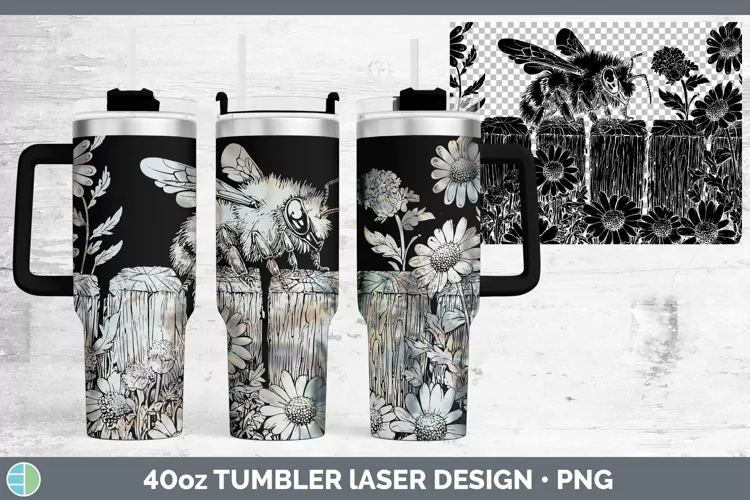 Cottage Bee Laser 40oz Tumbler Sublimation Tumbler Designs