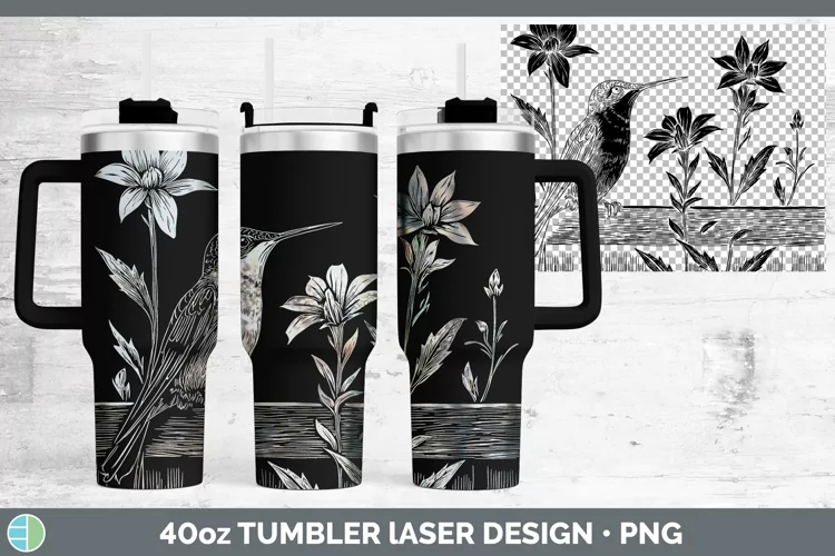 Cottage Birds Hummingbird Laser 40oz Tumbler Sublimation Tum