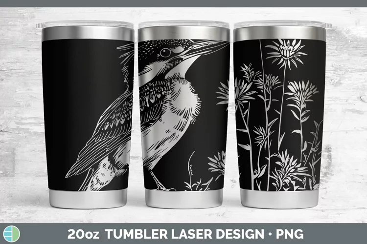 Cottage Birds Kingfisher Laser 20oz Tumbler Sublimation Tumb
