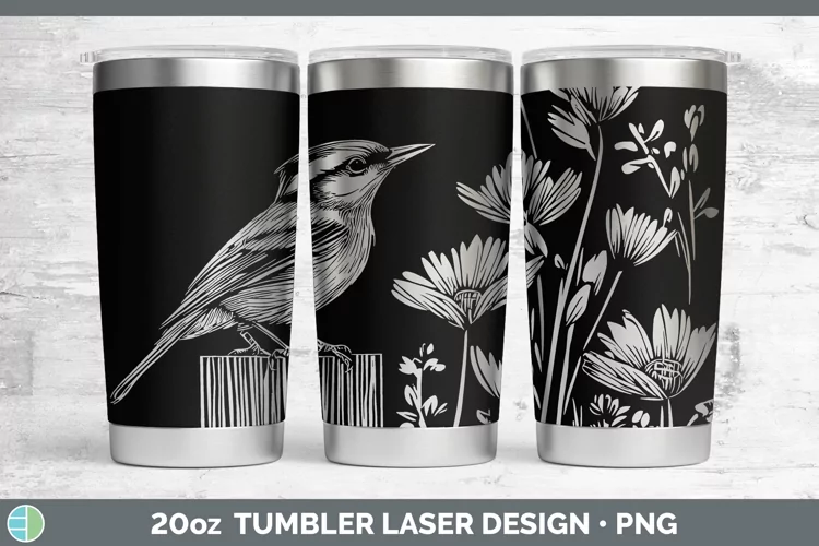 Cottage Birds Nuthatch Laser 20oz Tumbler Sublimation Tumble