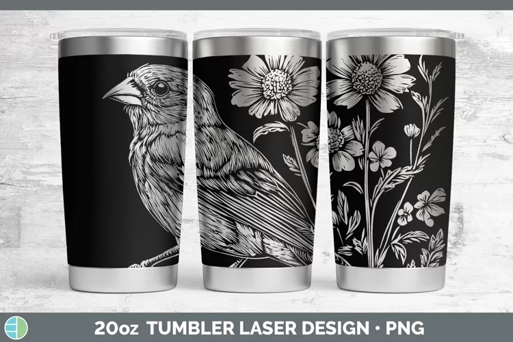 Cottage Birds Pine Grosbeak Laser 20oz Tumbler Sublimation T