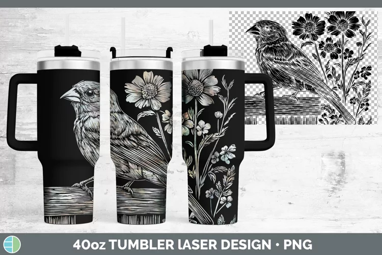 Cottage Birds Pine Grosbeak Laser 40oz Tumbler Sublimation T