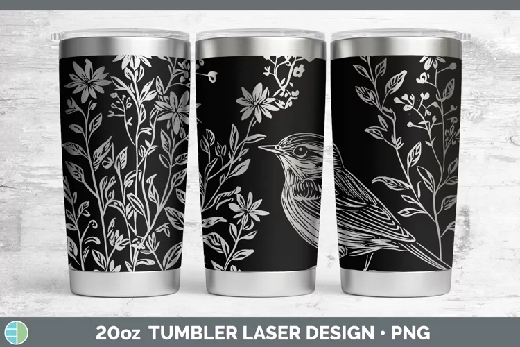 Cottage Birds Warbler Laser 20oz Tumbler Sublimation Tumbler