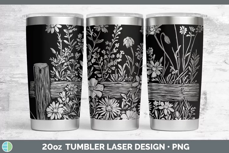Cottage Boho Florals Laser 20oz Tumbler Sublimation Tumbler
