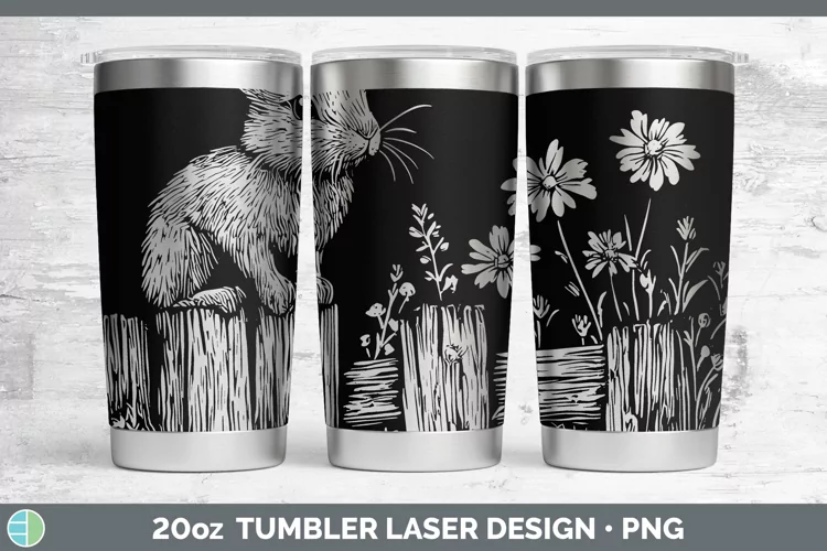 Cottage Bunny Laser 20oz Tumbler Sublimation Tumbler Designs