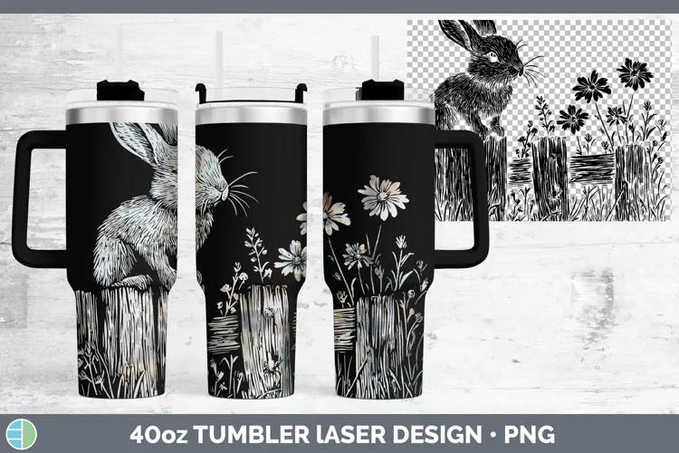 Cottage Bunny Laser 40oz Tumbler Sublimation Tumbler Designs