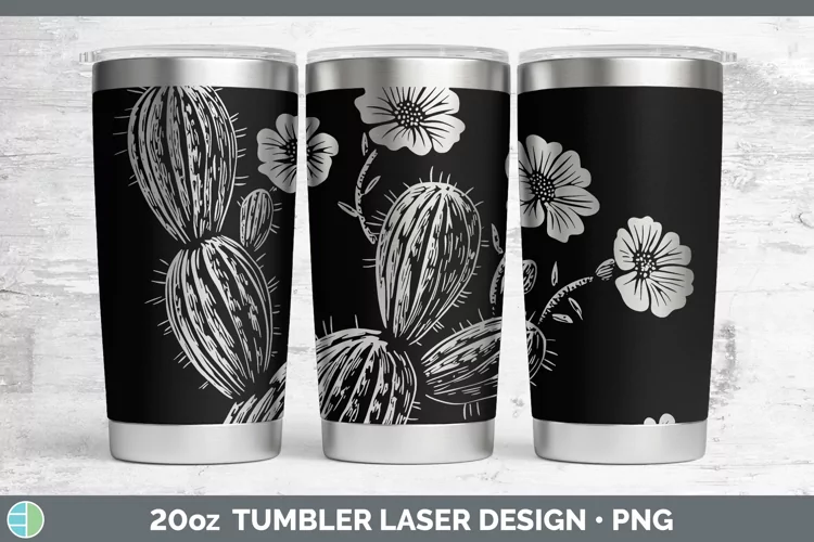 Cottage Cactus Laser 20oz Tumbler Sublimation Tumbler Design