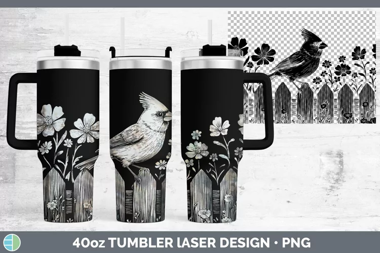 Cottage Cardinal Laser 40oz Tumbler Sublimation Tumbler Desi