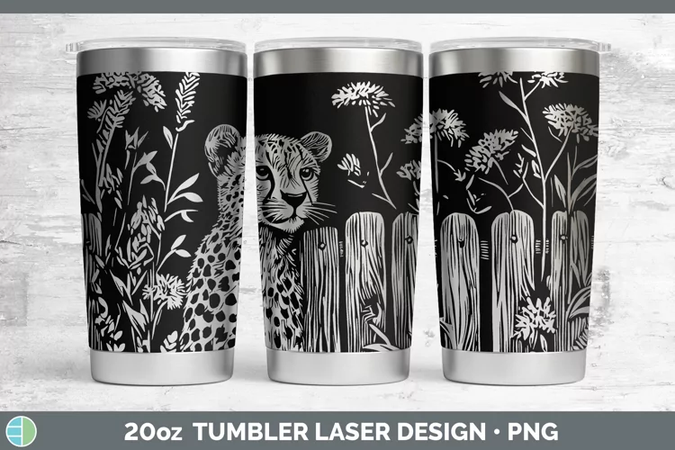 Cottage Cheetah Laser 20oz Tumbler Sublimation Tumbler Desig