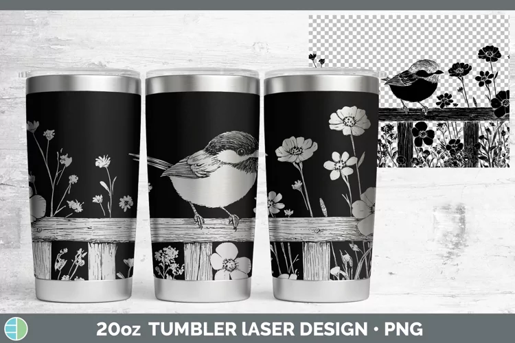 Cottage Chickadee Laser 20oz Tumbler Sublimation Tumbler Des