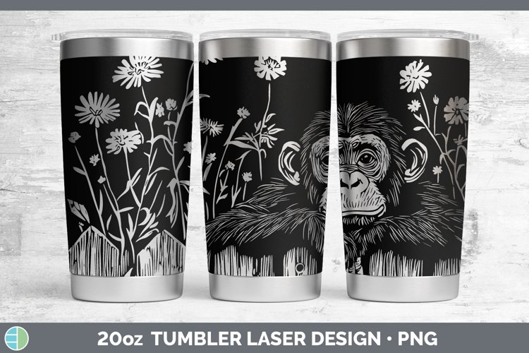 Cottage Chimpanzee Laser 20oz Tumbler Sublimation Tumbler De