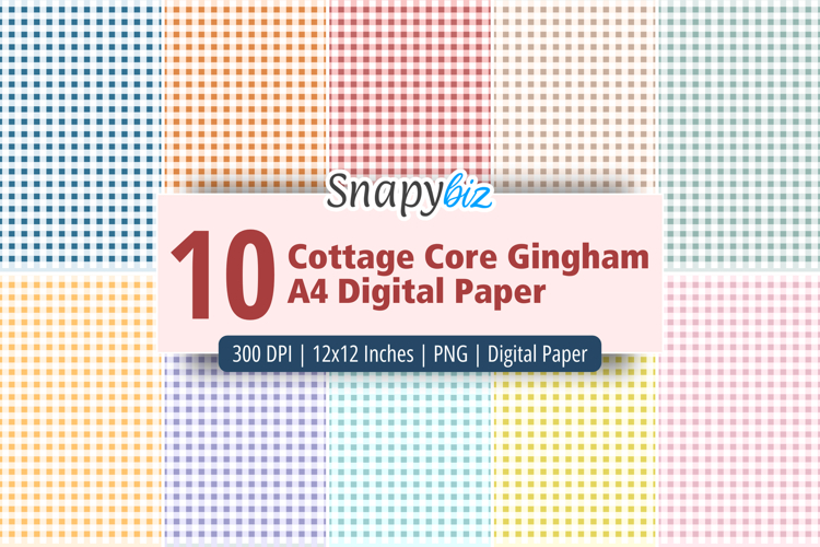 Cottage Gingham Seamless Digital Paper