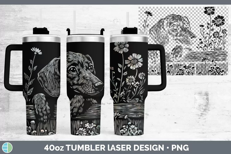 Cottage Dachshund Laser 40oz Tumbler Sublimation Tumbler Des