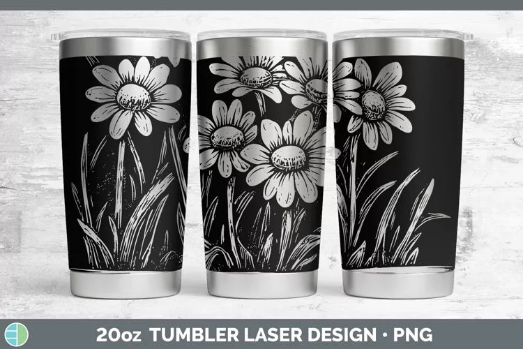 Cottage Daisies Laser 20oz Tumbler Sublimation Tumbler Desig
