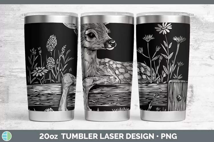 Cottage Deer Laser 20oz Tumbler Sublimation Tumbler Designs