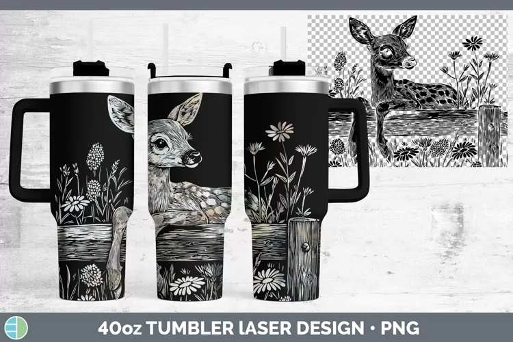 Cottage Deer Laser 40oz Tumbler Sublimation Tumbler Designs