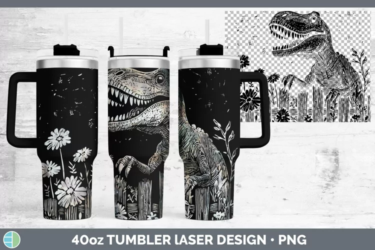 Cottage Dinosaur Laser 40oz Tumbler Sublimation Tumbler Desi
