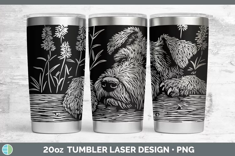 Cottage Dogs Airedale Terrier Dog Laser 20oz Tumbler Sublima