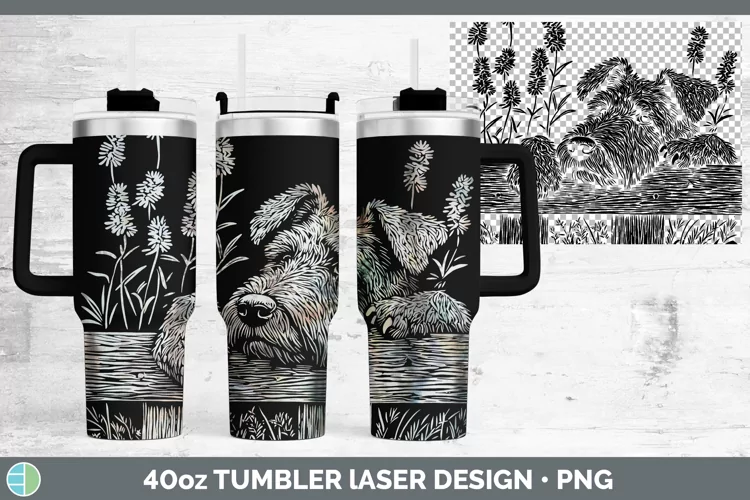 Cottage Dogs Airedale Terrier Dog Laser 40oz Tumbler Sublima
