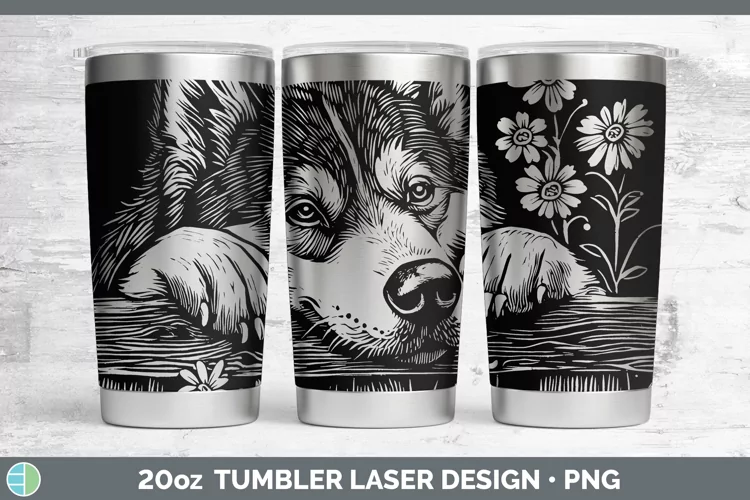 Cottage Dogs Alaskan Malamute Laser 20oz Tumbler Sublimation