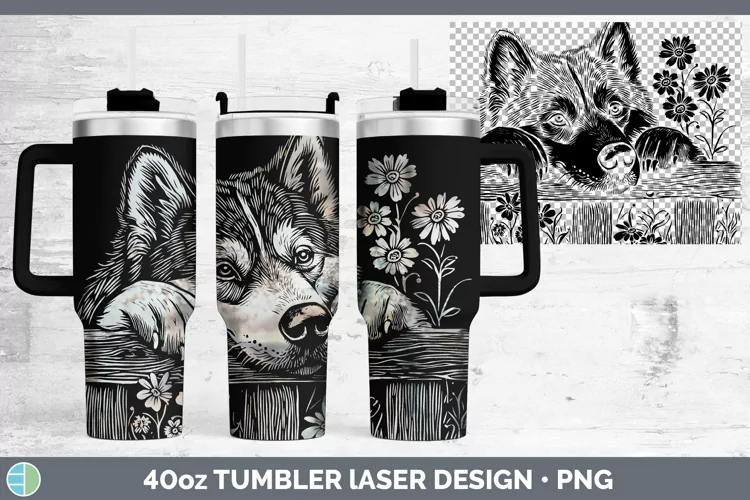 Cottage Dogs Alaskan Malamute Laser 40oz Tumbler Sublimation