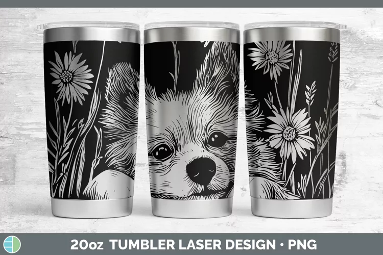 Cottage Dogs American Eskie Dog Laser 20oz Tumbler Sublimati