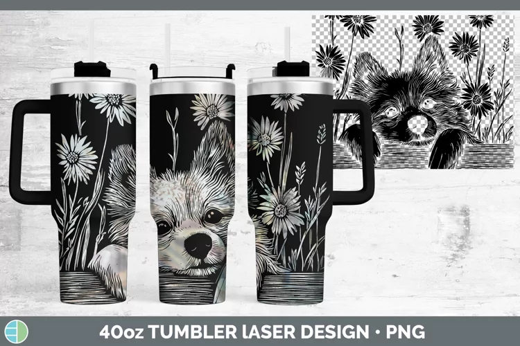 Cottage Dogs American Eskie Dog Laser 40oz Tumbler Sublimati