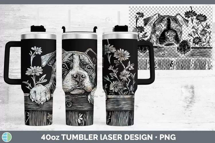 Cottage Dogs American Staffordshire Laser 40oz Tumbler Subli