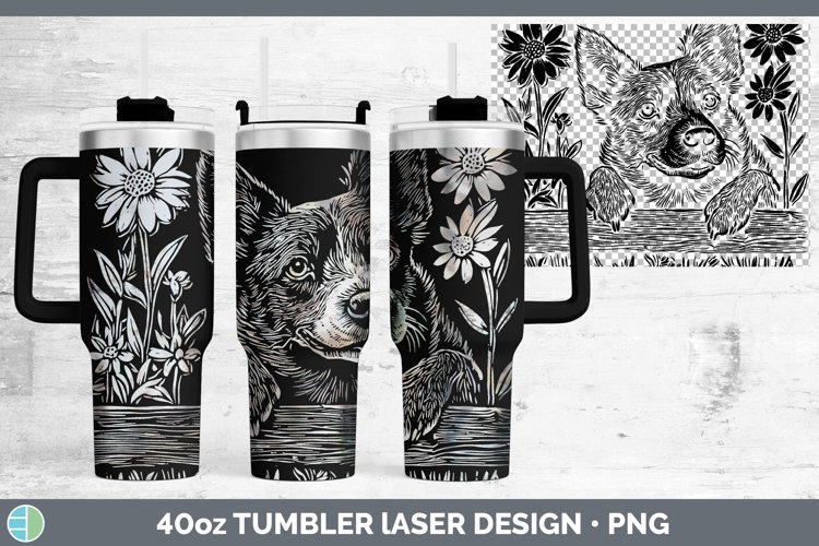 GorgeousCottage Dogs Laser 40oz Tumbler design.