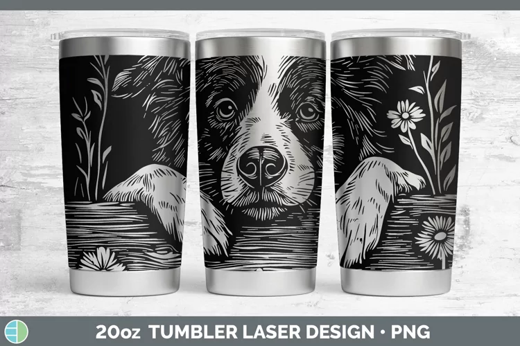 Cottage Dogs Australian Shepherd Laser 20oz Tumbler Sublimat