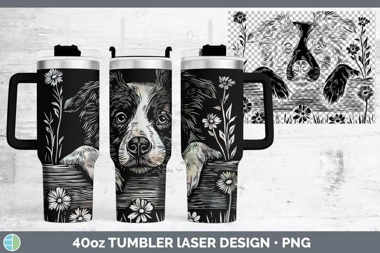 Cottage Dogs Australian Shepherd Laser 40oz Tumbler Sublimat
