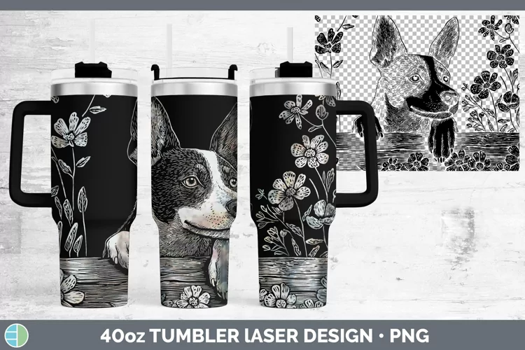 Cottage Dogs Basenji Laser 40oz Tumbler Sublimation Tumbler