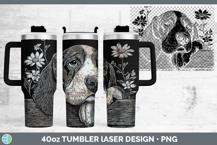 Cottage Dogs Basset Hound Laser 40oz Tumbler Sublimation Tum
