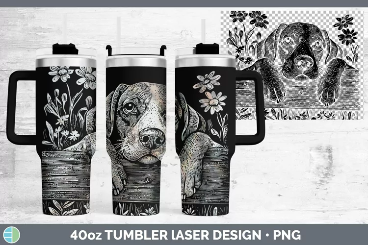 Cottage Dogs Beagle Laser 40oz Tumbler Sublimation Tumbler D