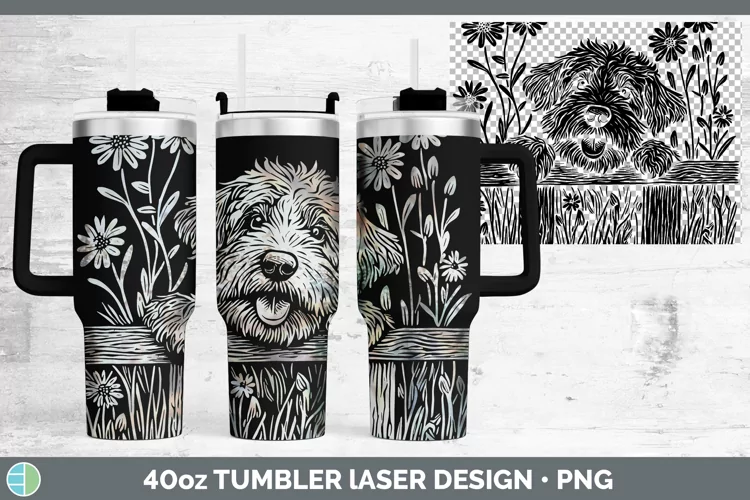 Cottage Dogs Bernedoodle Dog Laser 40oz Tumbler Sublimation