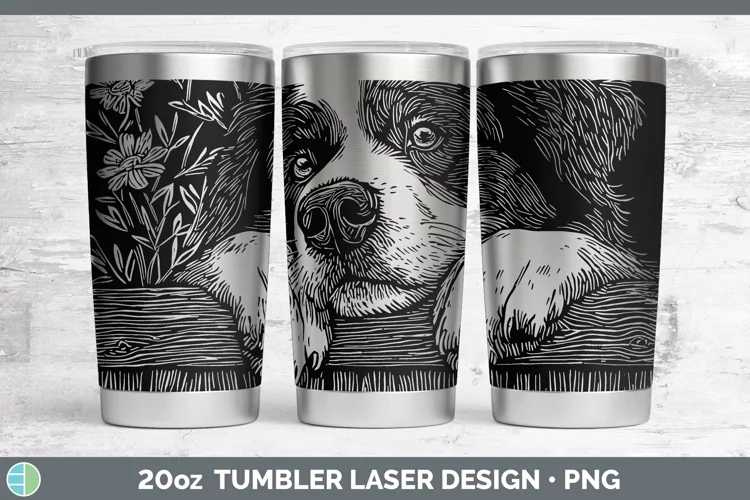 Cottage Dogs Bernese Mountain Dog Laser 20oz Tumbler Sublima