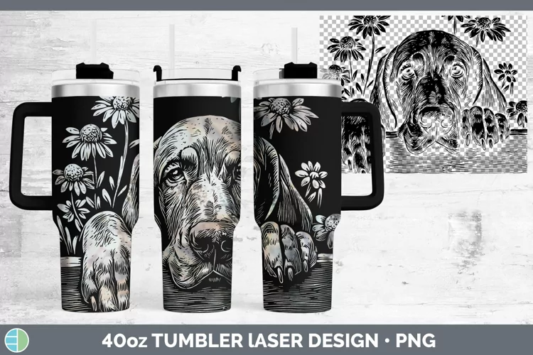 Cottage Dogs Bloodhound Laser 40oz Tumbler Sublimation Tumbl