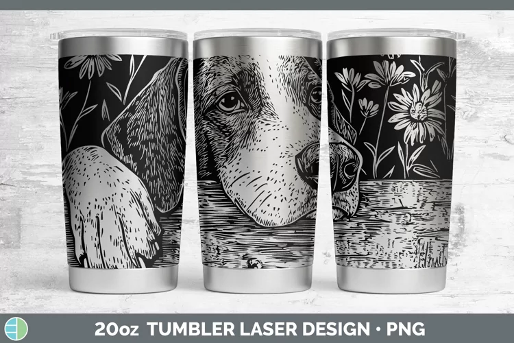 Cottage Dogs Bluetick Coonhound Laser 20oz Tumbler Sublimati