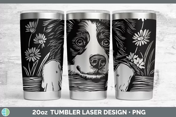 Cottage Dogs Border Collie Laser 20oz Tumbler Sublimation Tu