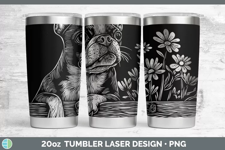 Cottage Dogs Boston Terrier Laser 20oz Tumbler Sublimation T
