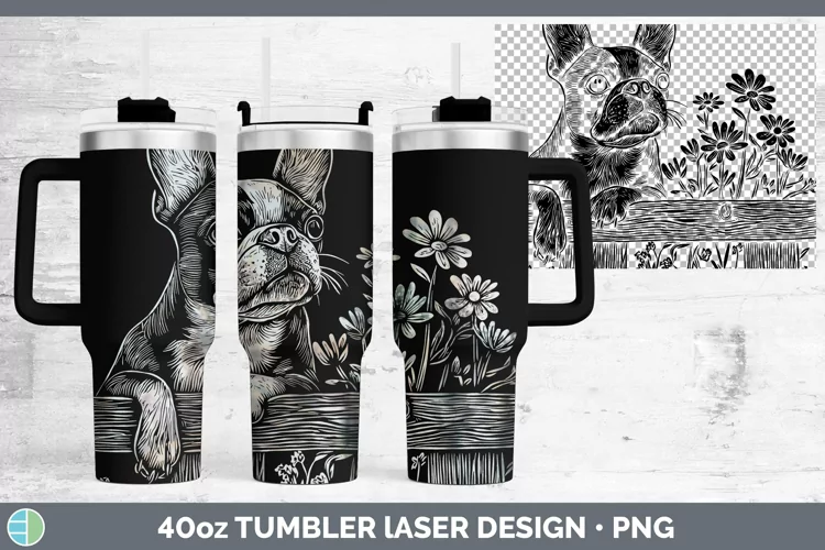 Cottage Dogs Boston Terrier Laser 40oz Tumbler Sublimation T